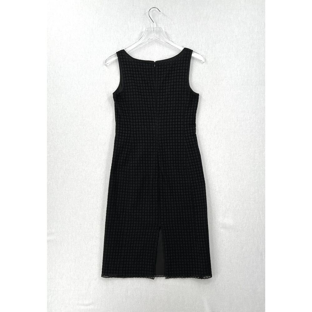 MAX MARA Tempra Cotton Eyelet Lace Crochet Dress Womens 4 Black Sheath Midi - Picture 3 of 14